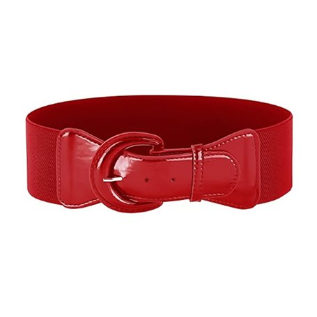LSYYSL Ceinture rétro large réglable en cuir pour femme Rouge 7