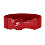 LSYYSL Ceinture rétro large réglable en cuir pour femme Rouge 7