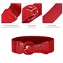 LSYYSL Ceinture rétro large réglable en cuir pour femme Rouge 7,5 x 87 cm (tour de taille 71-89 cm)