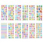 Lot de 12 feuilles d'autocollants 3D pour enfants - Alphabet coloré - Autocollants enflés - Numéros autocollants - Bricolage - D
