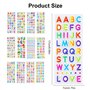 Lot de 12 feuilles d'autocollants 3D pour enfants - Alphabet coloré - Autocollants enflés - Numéros autocollants - Bricolage - D