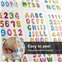Lot de 12 feuilles d'autocollants 3D pour enfants - Alphabet coloré - Autocollants enflés - Numéros autocollants - Bricolage - D