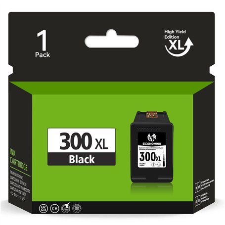Economink 300XL Cartouche d'encre Remanufacturées pour 300 XL Noir pour DeskJet F4280 F4580 F2480 F2400 F2420 F4500 PhotoSmart C