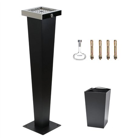 Cendrier Exterieur sur Pied en Acier Inoxydable avec Seaux Internes