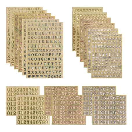 GIDWRIY 18 Pièces Petit Autocollant Lettre Alphabet Doré et Argent