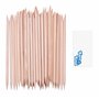 Kare & Kind 100x Bâtons à Ongles en Bois Orange Double Face - Nettoyant Décapant à Cuticules - Manucure