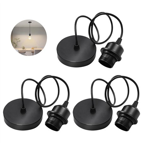 Sporgo Lot de 3 suspensions de lampe E27 : câble de 100 cm