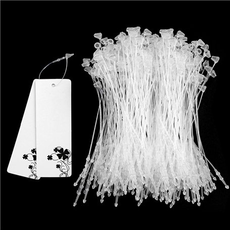 iTYOOS Lot de 1000 fils de sécurité pour étiquettes - Transparent - Étiquettes en plastique - Étiquettes de sécurité - Étiquette