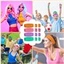 mizikuu Ensemble Bandeaux Sports, 12 Pièces Bandes Transpiration Set Annee 80 Absorption de la Sueur de l'humidité Bandeaux de P