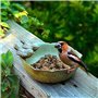 Bain pour Oiseaux Sauvages Bol d'alimentation pour Oiseaux Bassin d'oiseaux Rond en Fonte Balcon Terrasse Jardin Déco Maison de 