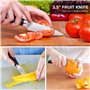 MOSFiATA Ensemble de couteaux de cuisine de 13 cm, couteau de cuisine et couteau à éplucher les fruits de 9 cm, acier inoxydable