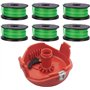 JT2D-Lot de 6 bobines et Fil compatibles avec Black Decker A6482 GL7033 GL8033 GL9035 et 1 Capuchon de Bobine de débroussailleus