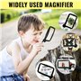 Loupe de Lecture rectangulaire, Loupe de Lecture Lumineuse, 3X Grand Loupes Eclairante avec 5 lumières à LED, 2 Modes d’intensit
