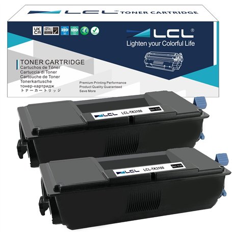 LCL Cartouche de Toner Compatible TK3100K TK3100 TK-3100 1T02MS0NL0 12500Pages (2Noir) Remplacement pour Kyocera ECOSYS FS-2100D
