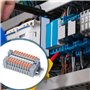 10 Pièces Bornier Rail Din 0,5-2,5mm² Bornier Electrique Bornier Terre Gris Connecteur Electrique Rapide électriques avec Rail D
