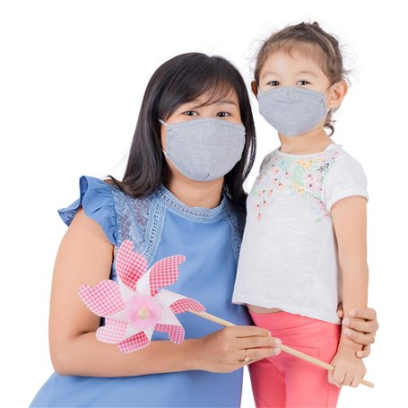 Lofbaz Tissu De Coton De Masque Facial En Tissu Avec Poche De Filtre Lavable Réutilisable (Gris - Paquet de 3