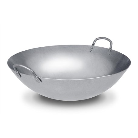 Craft Wok 46 cm Grand wok en acier carbone martelé à la main style canton 45