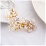 JUSTUSNX Accessoires de cheveux en forme de fleur dorée avec perles et cristaux - Épingles à cheveux de mariage pour femmes et f
