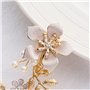 JUSTUSNX Accessoires de cheveux en forme de fleur dorée avec perles et cristaux - Épingles à cheveux de mariage pour femmes et f