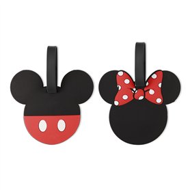 Mickey M Disney Mickey & Minnie Mouse Black and Red 2 Piece Luggage Tags VT700349L.PH, Multicolor Mickey M Disney Mickey & Minnie Mouse Black and Red 2 Piece Luggage Tags VT700349L.PH