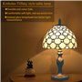 Kinbolas Tiffany-Style 8 Pouces Lampe De Table Vitrail Perles Abat-Jour Petite Lampe De Chevet Lecture Antique Lampe De Bureau S