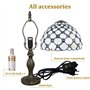 Kinbolas Tiffany-Style 8 Pouces Lampe De Table Vitrail Perles Abat-Jour Petite Lampe De Chevet Lecture Antique Lampe De Bureau S