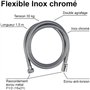 Flexible de douche - ROUSSEAU - Écrous métal anti-torsion - Réducteur de débit - Longueur 1m50 - Inox chromé double agrafage