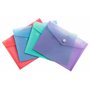 Exacompta - Réf. 35430E - Paquet de 4 pochettes fermeture bouton pression avec rabat - Chromaline Pastel - Dimensions : 14x10cm