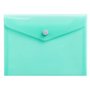 Exacompta - Réf. 35430E - Paquet de 4 pochettes fermeture bouton pression avec rabat - Chromaline Pastel - Dimensions : 14x10cm 