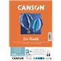 CANSON Iris Vivaldi - Paquet 25 feuilles de papier couleur A4 - 240g/m² - Assortiment de bleu