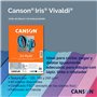 CANSON Iris Vivaldi - Paquet 25 feuilles de papier couleur A4 - 240g/m² - Assortiment de bleu