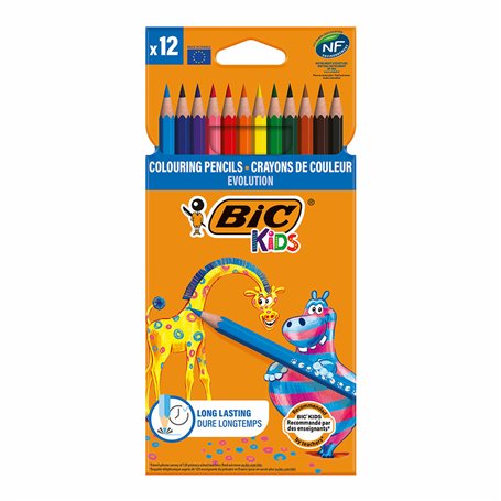 Crayons de couleur Bic Multicouleur 12 Pièces