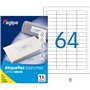 Agipa 102202 Lot de 6400 Etiquettes DIN A4 multi usage arrondis 45