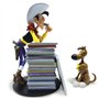 Plastoy Figurine De Collection : Lucky Luke & Rantanplan Pile D'Albums