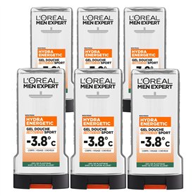L'Oréal Men Expert Hydra Energetic Gel Douche Extreme Sport -3.8°c Sensation de Fraîcheur - Lot de 6 x 300ml
