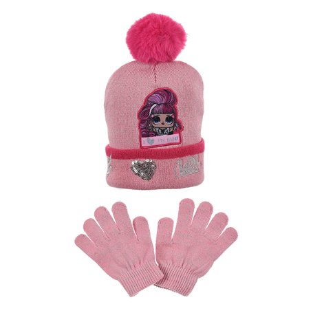 L.O.L. Surprise! Ensemble d'hiver pour fille avec bonnet et gants pompon