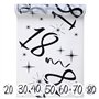 SANTEX 5192-20-30, CHEMIN de table Anniversaire Blanc 20 ANS