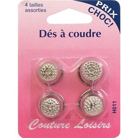 Dés à coudre métal lot de 4 - H011