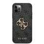 Guess GUHCP12L4GMGGR Coque de Protection pour iPhone 12 Pro Max 6,7" avec Logo 4G Big Metal Gris