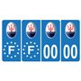 HADEXIA Pack 2 Paires Autocollant Stickers Plaque d'immatriculation Premium Maserati - Numéro Personnalisé