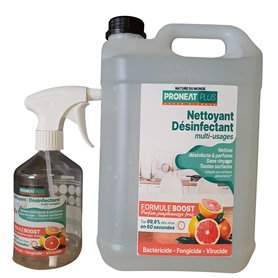 NETTOYANT DESINFECTANT MULTI-USAGES - BACTERICIDE - VIRUCIDE - FONGICIDE 5Litres PARFUM PAMPLEMOUSSE FRAIS