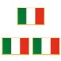 Lot de 3 Pins Drapeau Italien Doré en Métal Émaillé pour Vêtements | Broche Élégante Italie | Accessoire Patriotique | Pin's Sou