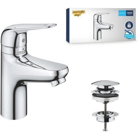 Mitigeur monocommande - GROHE - 24319001 - Lavabo Swift - Avec sécurité enfant - Taille S