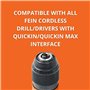 FEIN Mandrin de Perçage en Métal, couple maximal 120 Nm., pour Toutes les Visseuses sans fil FEIN avec Interface QuickIN/QuickIN