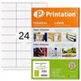 Printation 4429 3422 LA130 Lot de 2400 70 x 35 mm étiquettes d'adresse blanches autocollantes imprimables - 100 feuilles A4 de 7