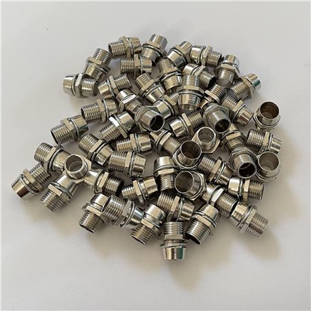 LUMETHEUS Lot de 20 douilles LED en métal argenté 3 mm – Support pour diodes électroluminescentes avec anneaux de montage fileté