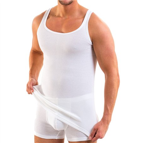 HERMKO 3018 Lot de 5 Débardeur de Sport Homme Double côte en 100% Coton Maillot de Corps Lavable à 95°C