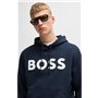 BOSS Hommes Webasic Hood Sweat à Capuche Relaxed en Molleton de Coton avec Grand Logo