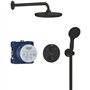 Ensemble de douche encastré - 1 + 2 jets - Mitigeur thermostatique - GROHE - 348832430 - Noir