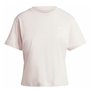 T-shirt à manches courtes femme Adidas Essentials Small Logo Beige Rose